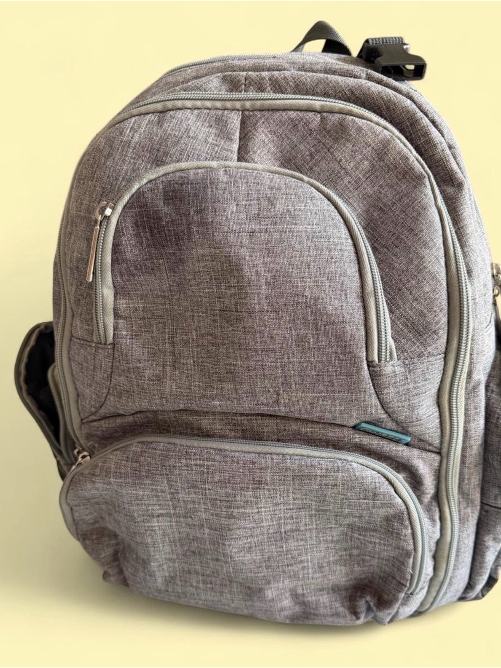 Gray Multi-Pocket Backpack Baby Diaperbag- Everyday Travel Bag